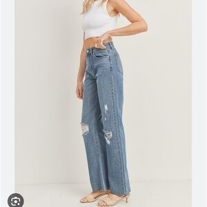 JBD Distressed Straight High Waist Crop Jeans Sz 30